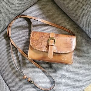 Patricia Nash leather map design crossbody small
